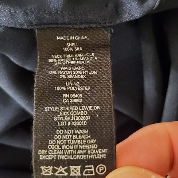 Theory Sport Stripe Silk Lewi Midi Dress - Picture 8 of 9